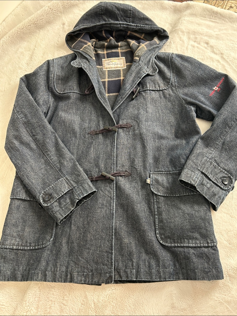 Burberry Men’s Denim and Plaid Coat